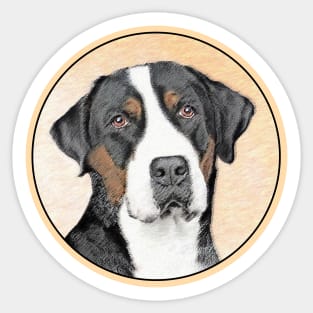 Greater Swiss Mountain Dog Painting - Original Art Sticker